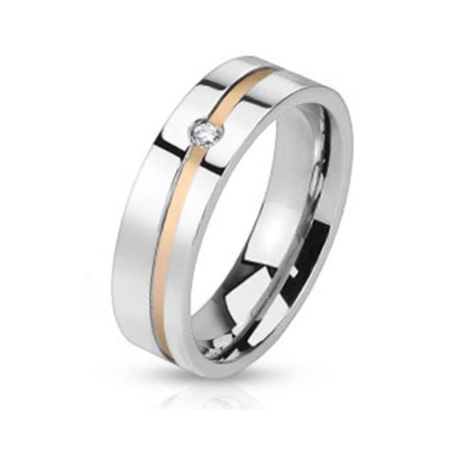 Coolbodyart Unisex Edelstahl Ring silber gold "Gold Line" verfügbare Ringgrößen 47 (15) - 69 (22) 